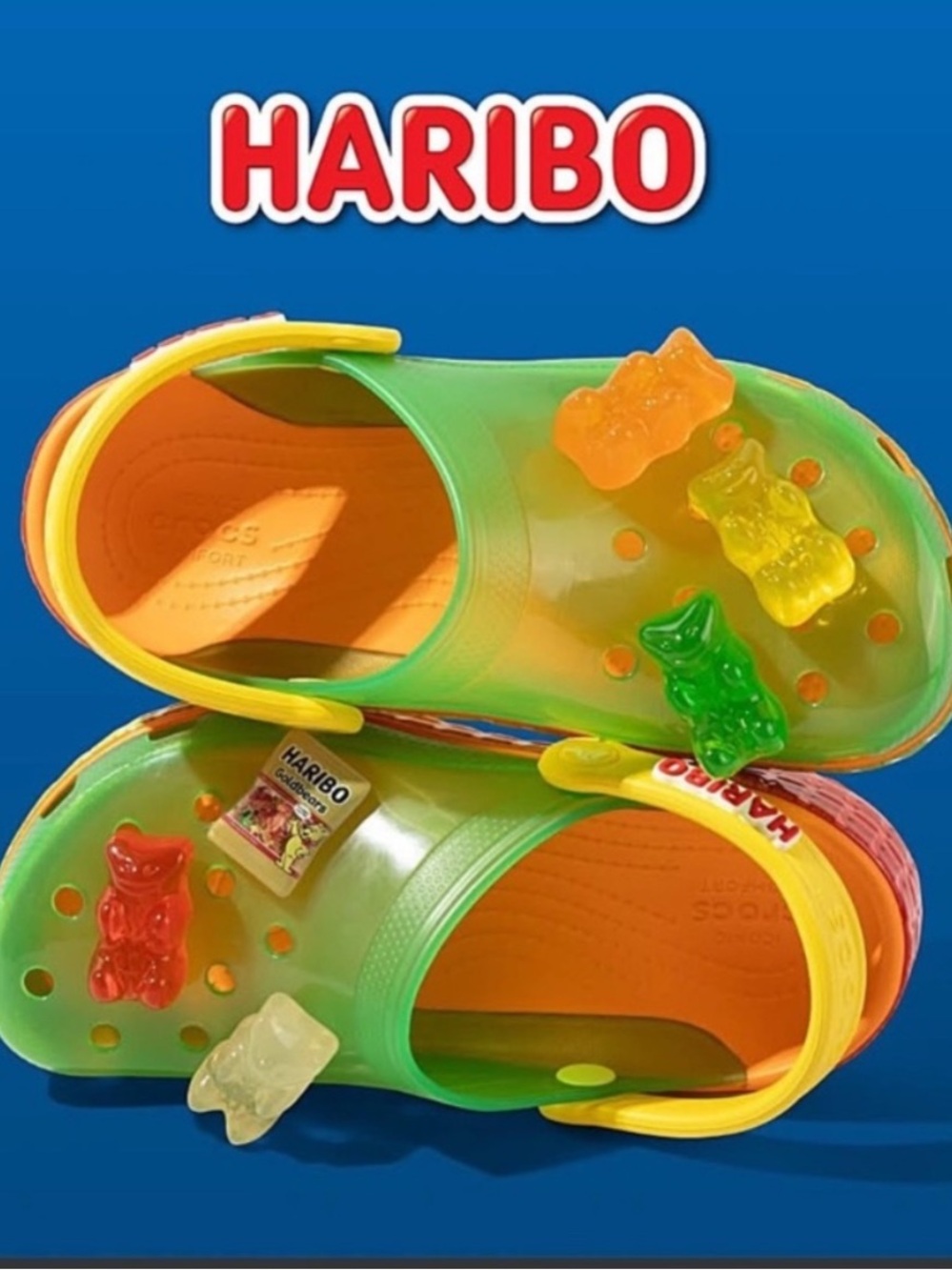 CROCS X Haribo Gummy Bears Clogs with Gummy Bear Charms sz 8